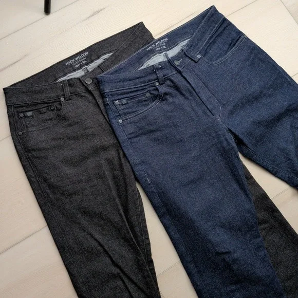 Lot of 2 Mack Weldon Jeans Mens 30x32 (Fit 30x30) Selvedge Silver Denim Stretch - Picture 1 of 16